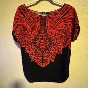 Red and black blouse